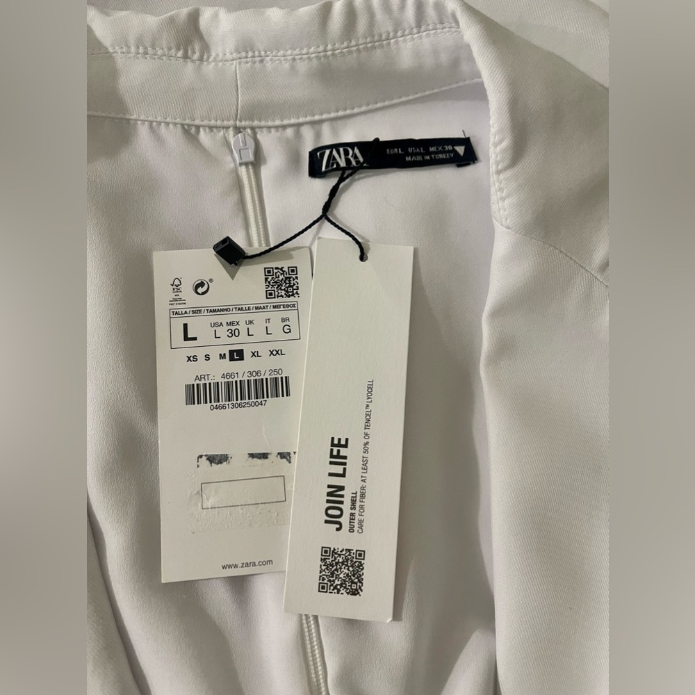 NWT Zara White Cut Out Mini Dress Sz L Summer Cocktail Party Event Trend Style - Picture 12 of 16